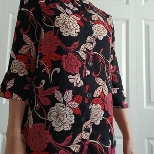 Floral Black and Pink Women's Top
